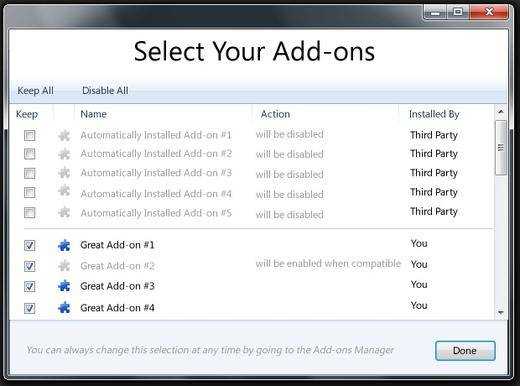 Select Your Add-ons